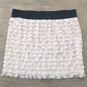 NWT Free People Cream Ruffle Bodycon Miniskirt
